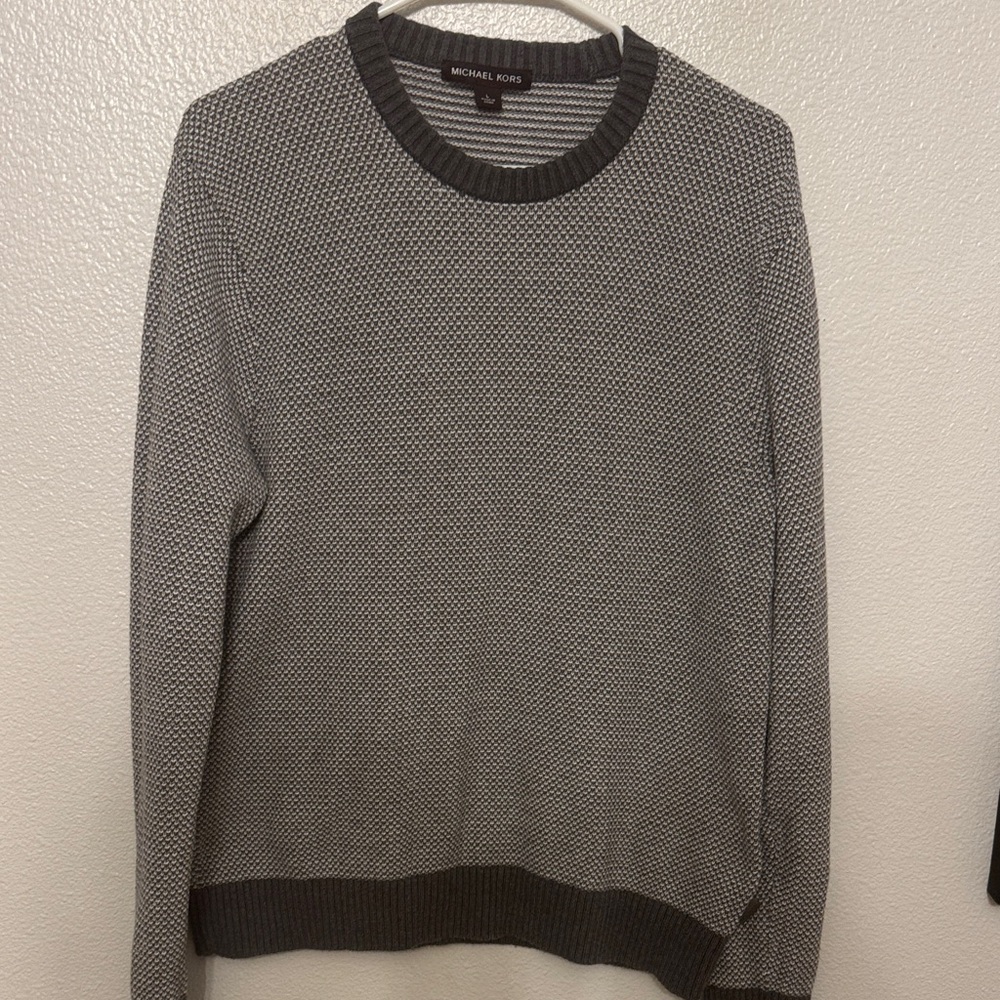 Michael Kors Black and Gray Crewneck Sweater for Men